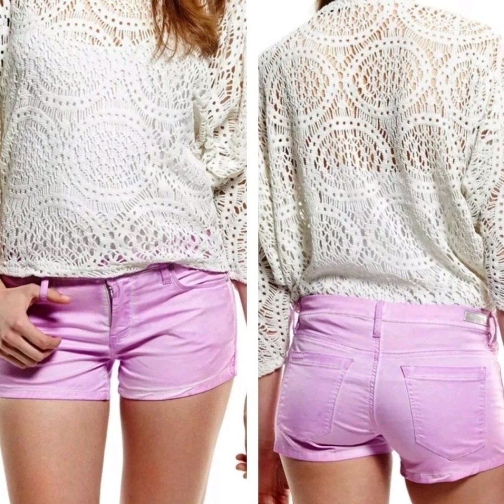 Blank NYC The TOOTIE FITTED Purple Wash Shorts